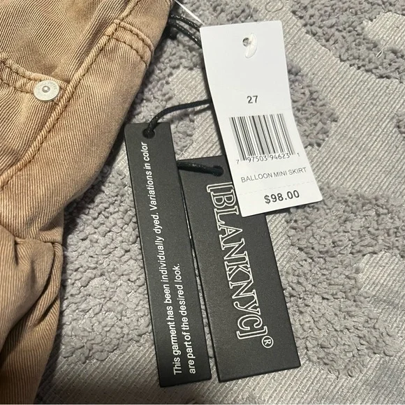 Blank NYC Light Brown Denim Balloon Mini Skirt Size 27 - Picture 8 of 8